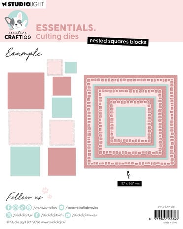 Creative Craftlab Nested Squares Blocks Essentials Cutting Die (CCL-ES-CD1081)