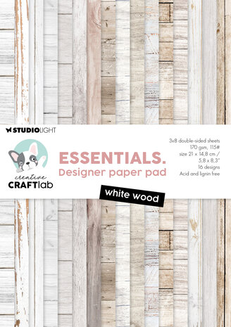 Creative Craftlab White Wood Essentials Design Paper Pad (CCL-ES-DPP430)