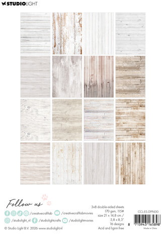 Creative Craftlab White Wood Essentials Design Paper Pad (CCL-ES-DPP430)