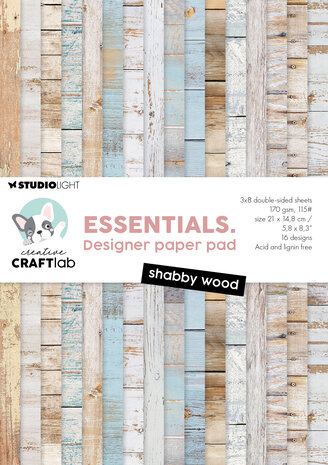 Creative Craftlab Shabby Wood Essentials Design Paper Pad (CCL-ES-DPP431)
