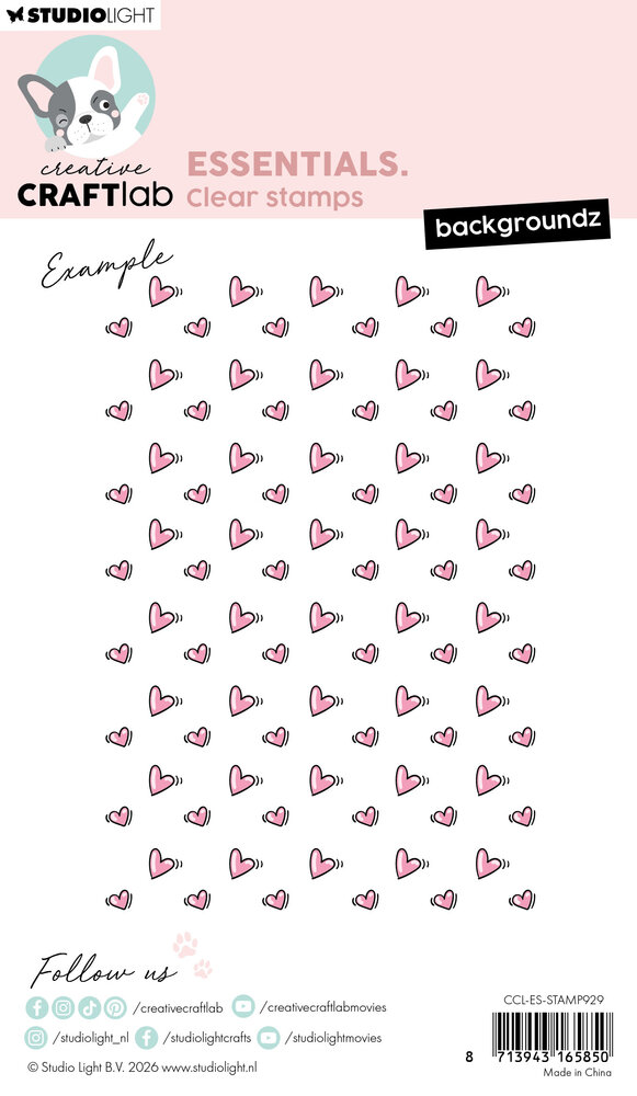 Creative Craftlab Backgroundz Hearts Essentials Clear Stamp (CCL-ES-STAMP929)