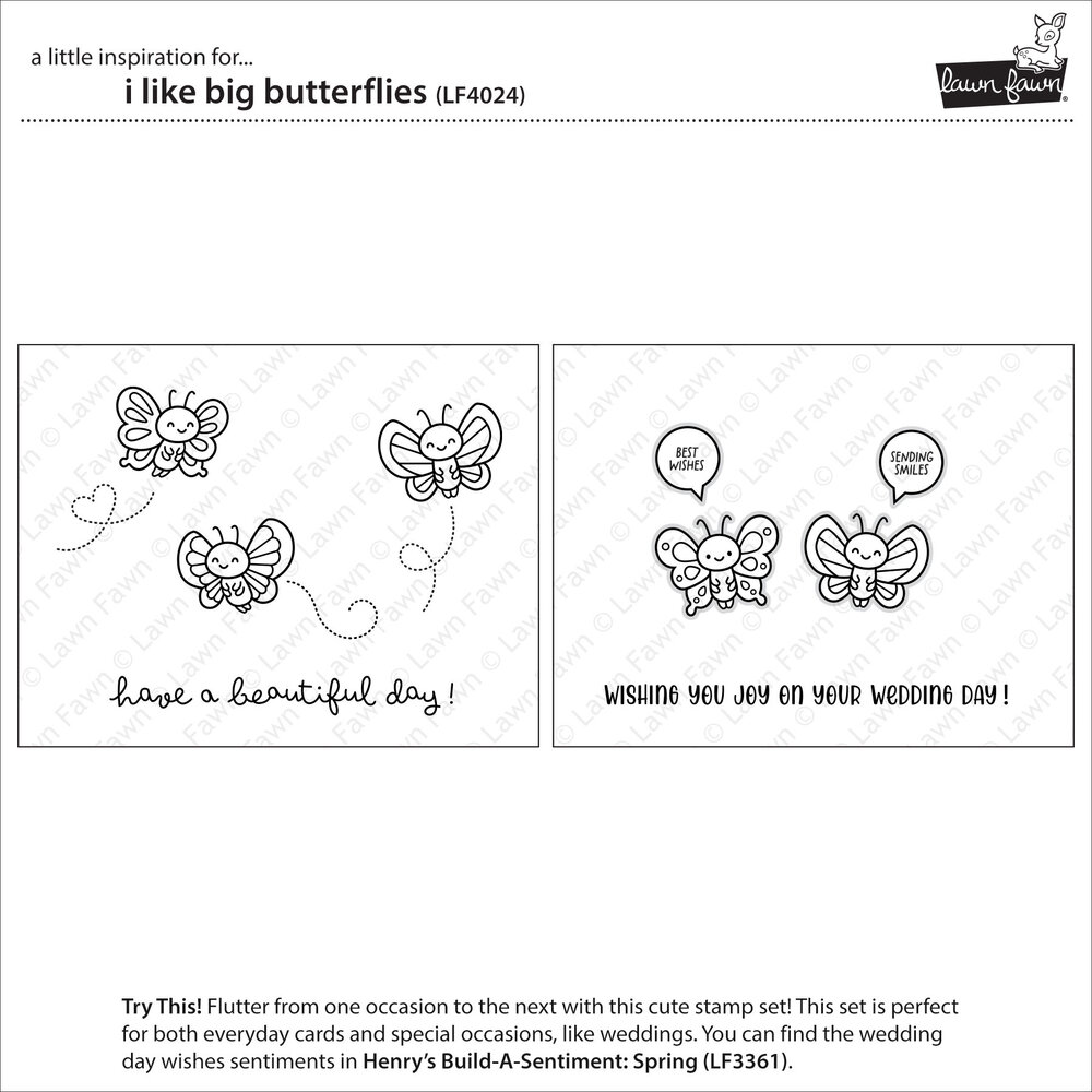 Lawn Fawn I Like Big Butterflies Clear Stamps (LF4024)
