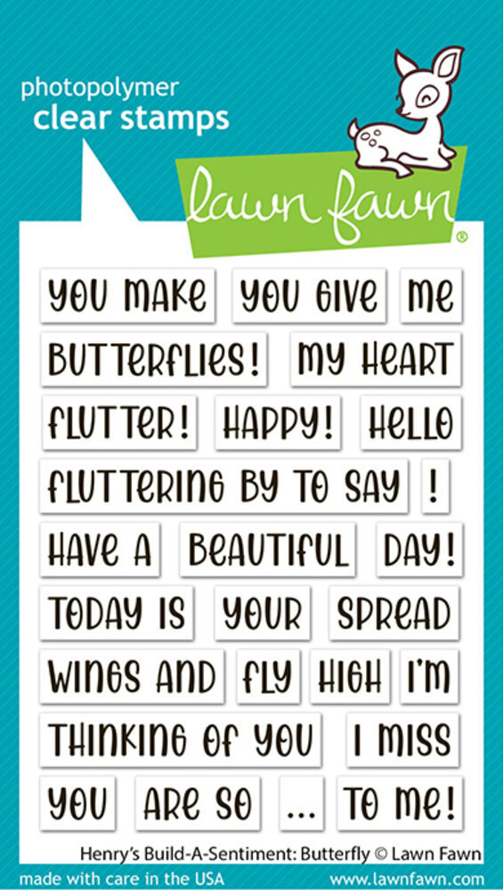 Lawn Fawn Henry's Build-A-Sentiment Butterfly Clear Stamps (LF4027) Lawn Fawn Henry's Build-A-Sentiment Butterfly Clear Stamps (LF4027)