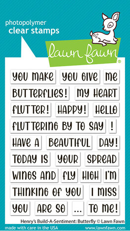 Lawn Fawn Henry's Build-A-Sentiment Butterfly Clear Stamps (LF4027) Lawn Fawn Henry's Build-A-Sentiment Butterfly Clear Stamps (LF4027)