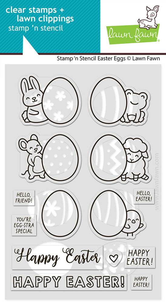Lawn Fawn Stamp 'N Stencil Easter Eggs Clear Stamps (LF4028)