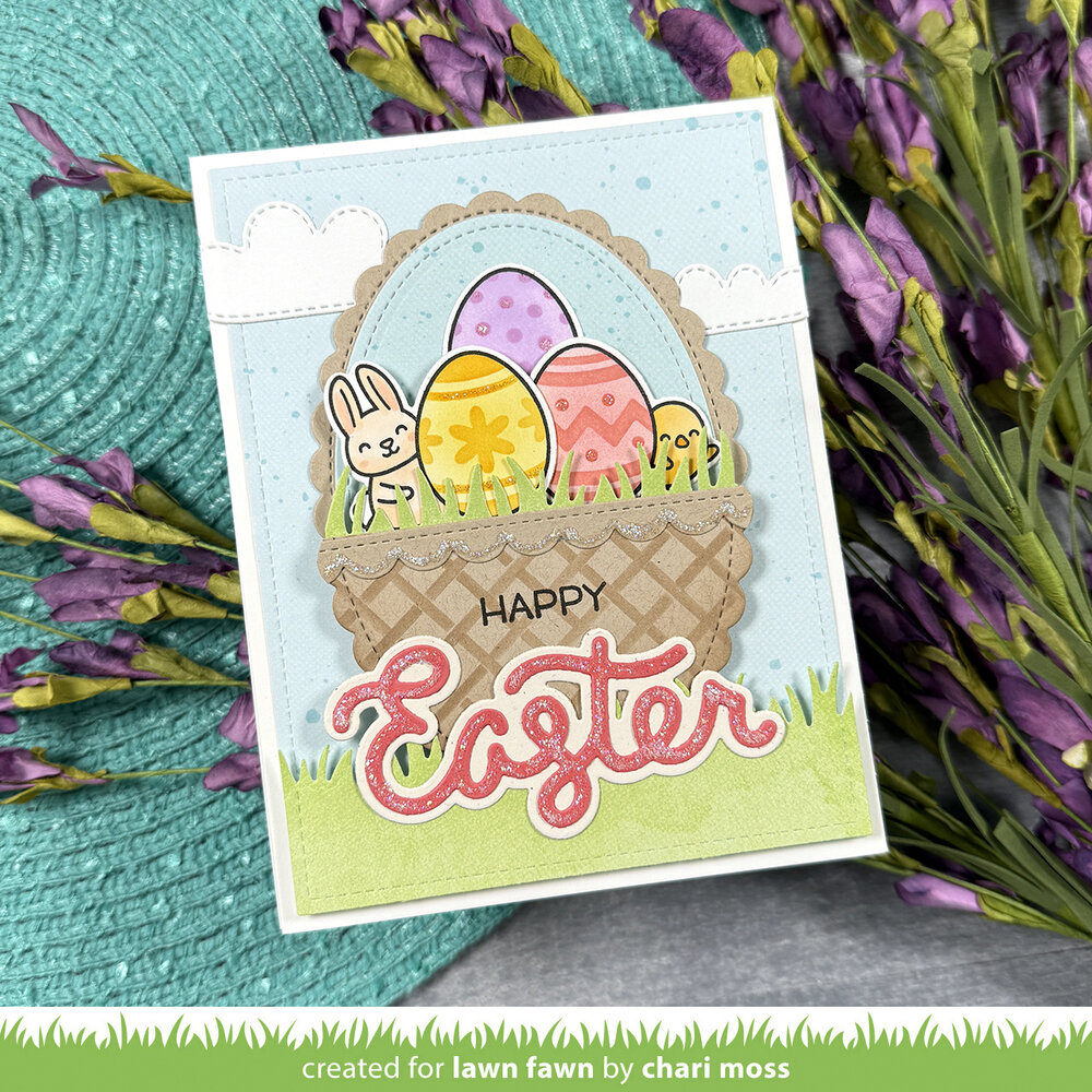 Lawn Fawn Stamp 'N Stencil Easter Eggs Clear Stamps (LF4028)