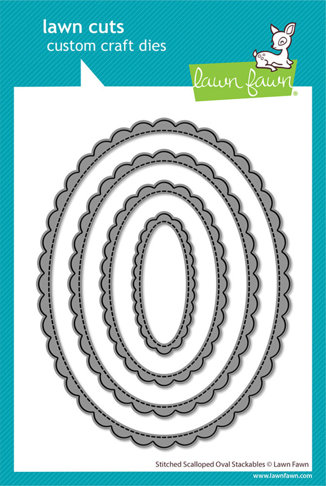 Lawn Fawn Stitched Scalloped Oval Stackables Stand-Alone Lawn Cuts Dies (LF4050)