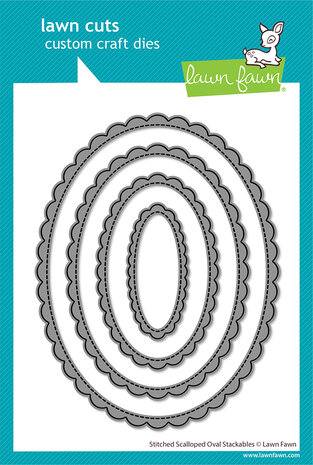 Lawn Fawn Stitched Scalloped Oval Stackables Stand-Alone Lawn Cuts Dies (LF4050)