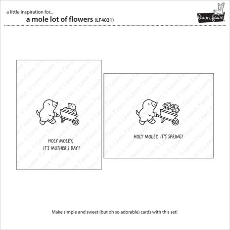 Lawn Fawn A Mole Lot Of Flowers Clear Stamps (LF4031) Lawn Fawn A Mole Lot Of Flowers Clear Stamps (LF4031)
