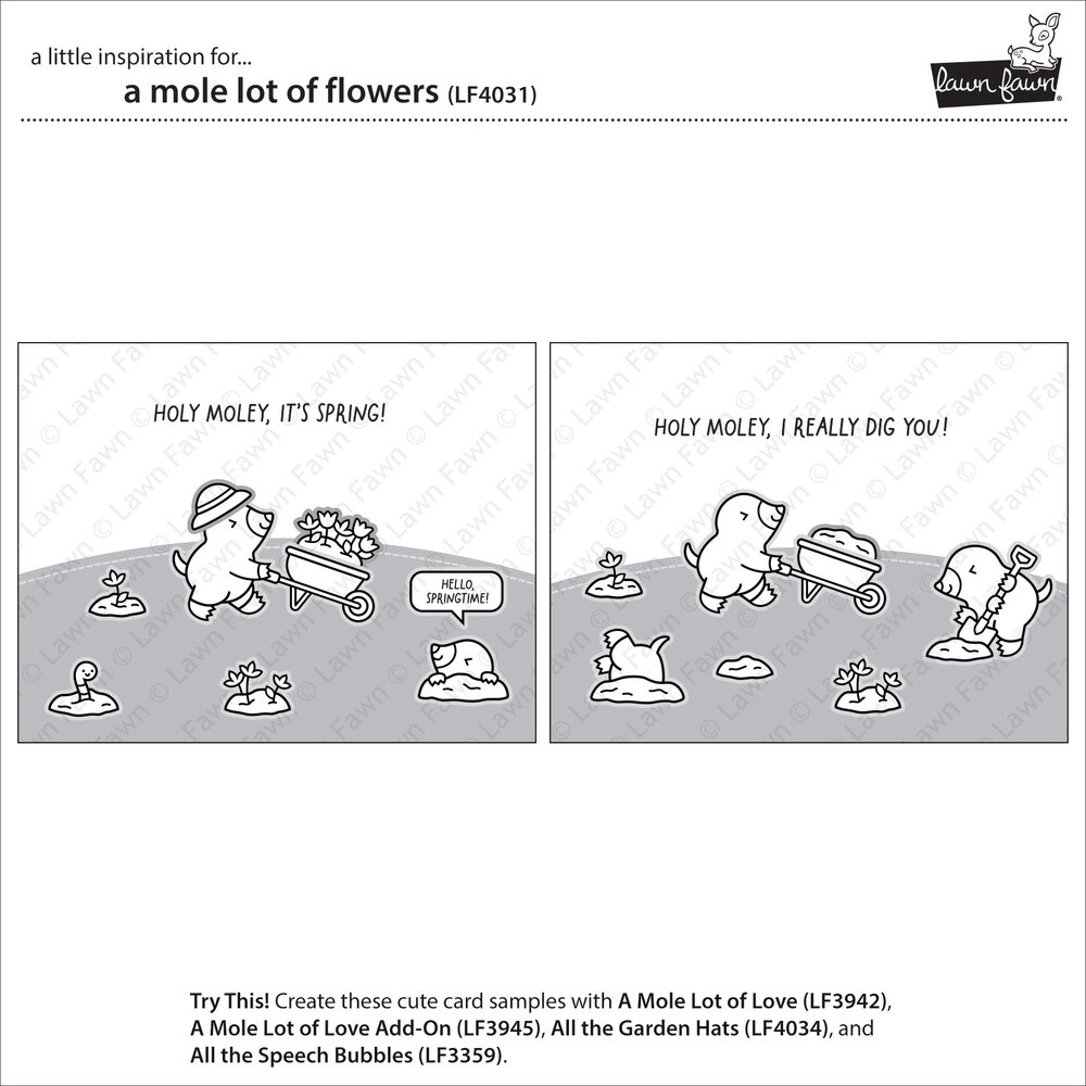 Lawn Fawn A Mole Lot Of Flowers Clear Stamps (LF4031) Lawn Fawn A Mole Lot Of Flowers Clear Stamps (LF4031)
