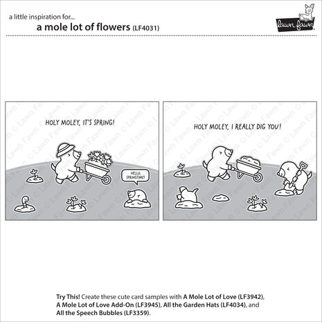 Lawn Fawn A Mole Lot Of Flowers Clear Stamps (LF4031) Lawn Fawn A Mole Lot Of Flowers Clear Stamps (LF4031)