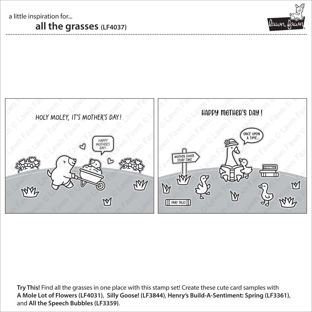 Lawn Fawn All The Grasses Clear Stamps (LF4037) Lawn Fawn All The Grasses Clear Stamps (LF4037)