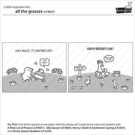 Lawn Fawn All The Grasses Clear Stamps (LF4037) Lawn Fawn All The Grasses Clear Stamps (LF4037)