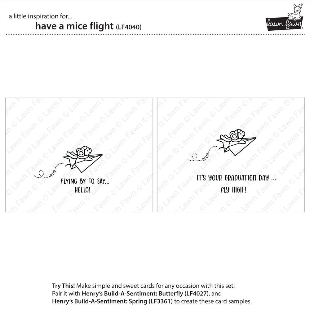 Lawn Fawn Have A Mice Flight Clear Stamps (LF4040) Lawn Fawn Have A Mice Flight Clear Stamps (LF4040)