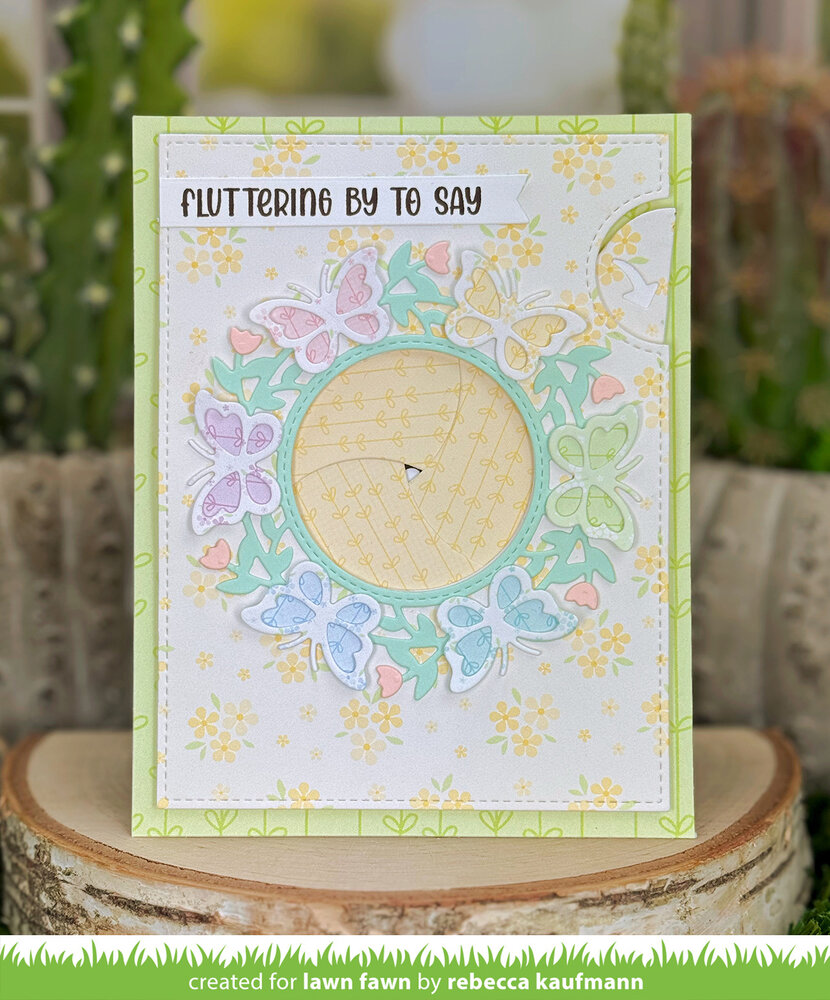 Lawn Fawn Magic Iris Butterfly Wreath Add-On Stand-Alone Lawn Cuts Dies (LF4046)