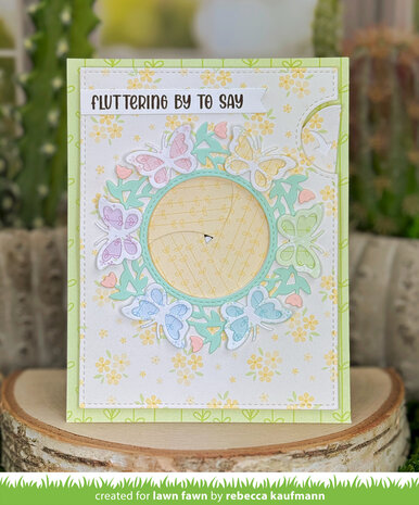 Lawn Fawn Magic Iris Butterfly Wreath Add-On Stand-Alone Lawn Cuts Dies (LF4046)