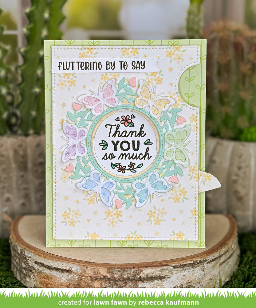 Lawn Fawn Magic Iris Butterfly Wreath Add-On Stand-Alone Lawn Cuts Dies (LF4046)