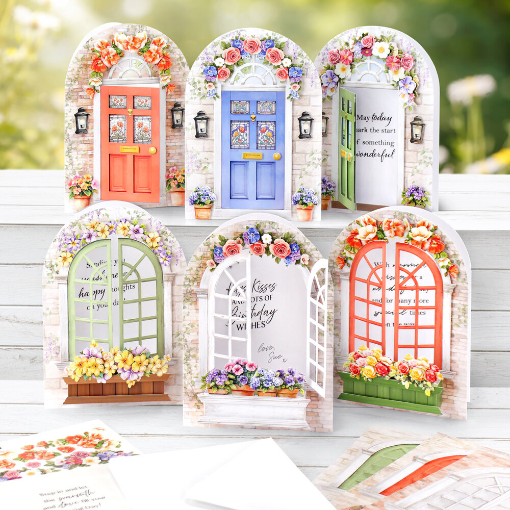 Katy Sue Designs Arched Floral Windows & Doors Card Making Kit (17-10102WIN) Katy Sue Designs Arched Floral Windows & Doors Card Making Kit (17-10102WIN)