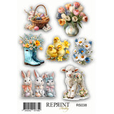 Reprint Hello Spring 10x16cm Stickers (RS038)