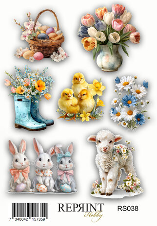 Reprint Hello Spring 10x16cm Stickers (RS038)