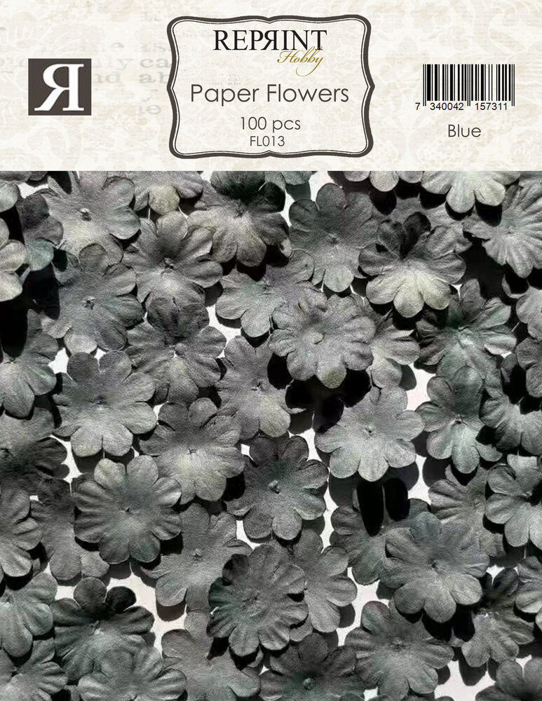 Reprint Paper Flowers Blue (100pcs) (FL013)