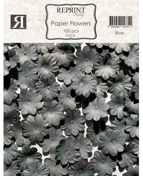 Reprint Paper Flowers Blue (100pcs) (FL013)