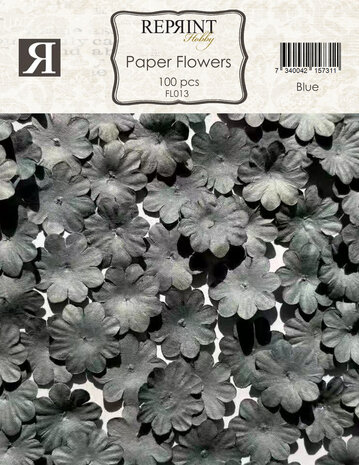 Reprint Paper Flowers Blue (100pcs) (FL013)
