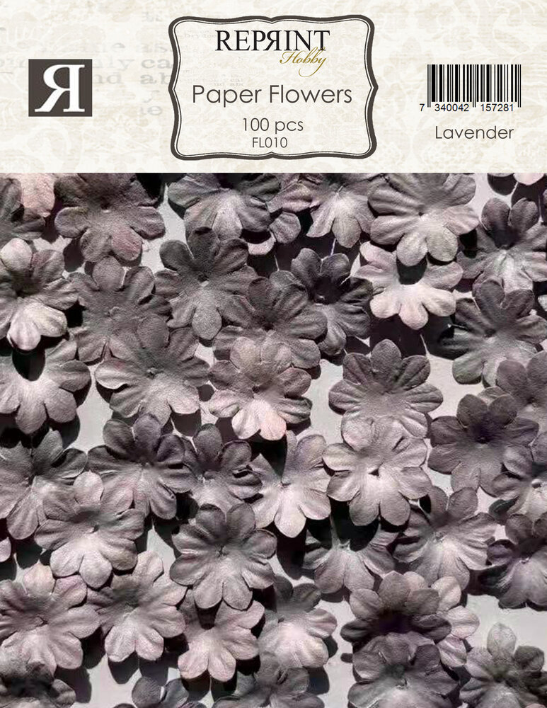 Reprint Paper Flowers Lavender (100pcs) (FL010)