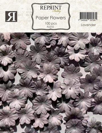 Reprint Paper Flowers Lavender (100pcs) (FL010)