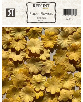 Reprint Paper Flowers Yellow (100pcs) (FL009)