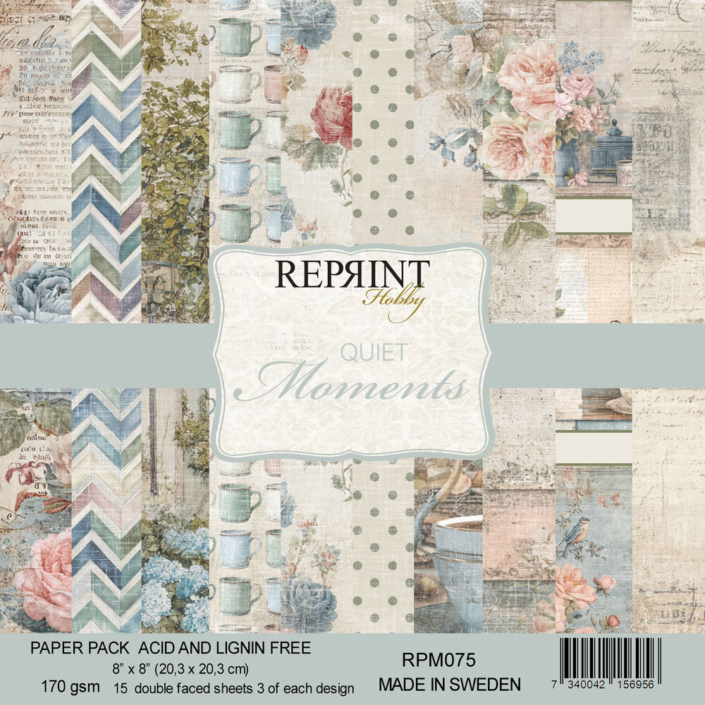 Quiet Moments 8x8 Inch Paper Pack (RPM075) - Craftlines B.V.