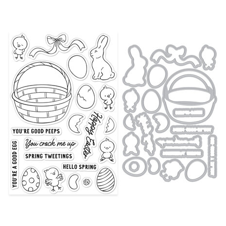 Hero Arts Eggstra Special Stamp & Cut Set Spring Tweetings (DC346)