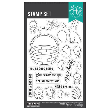 Hero Arts Eggstra Special Clear Stamp Set Spring Tweetings (CM844)