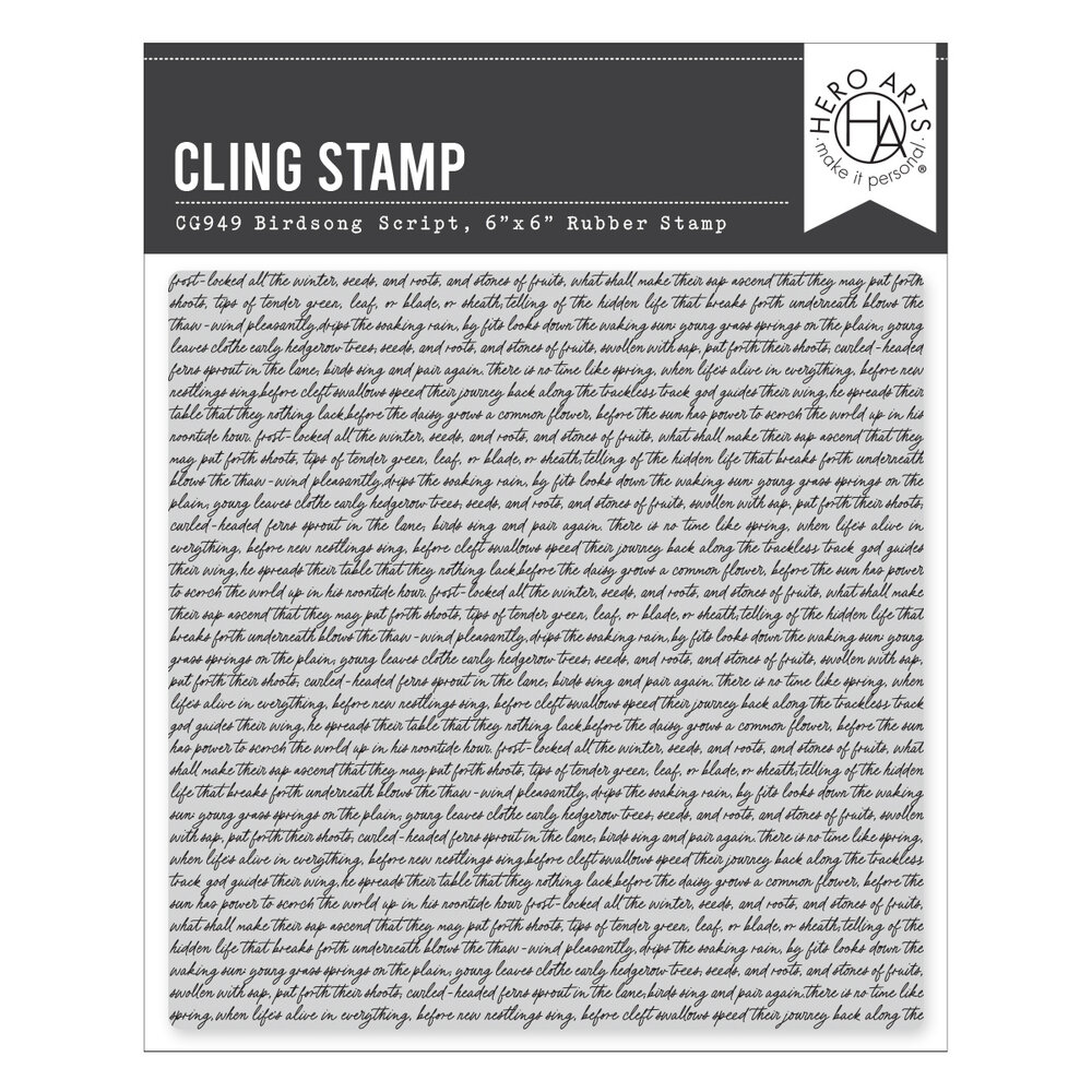 Hero Arts Spring Meadow Cling Stamp Birdsong Script (CG949) Hero Arts Spring Meadow Cling Stamp Birdsong Script (CG949)