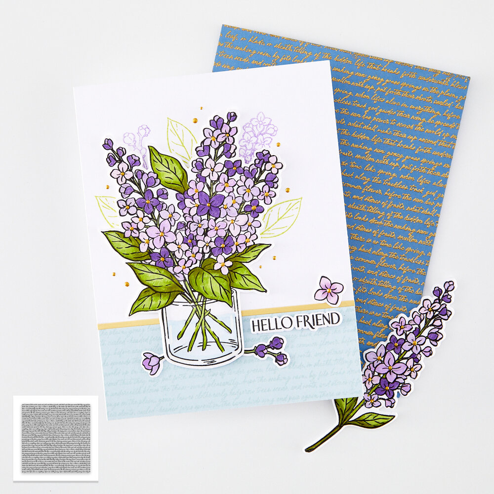 Hero Arts Spring Meadow Cling Stamp Birdsong Script (CG949) Hero Arts Spring Meadow Cling Stamp Birdsong Script (CG949)