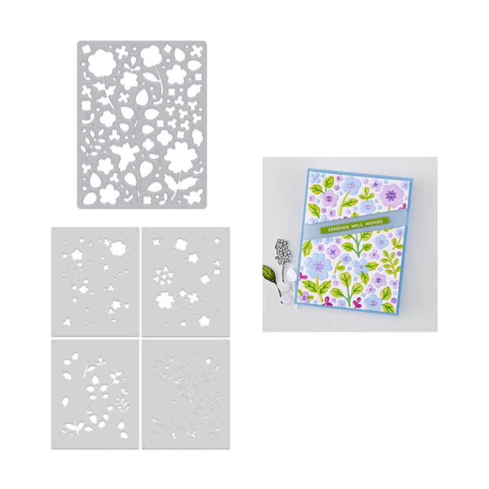 Hero Arts Spring Meadow Die & Stencil Bundle Meadow Blooms (WB1191)