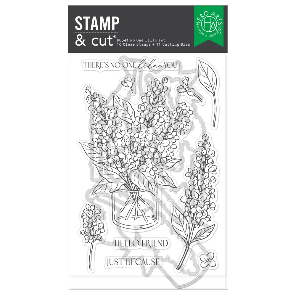 Hero Arts Spring Meadow Stamp & Cut Set No One Lilac You (DC344)
