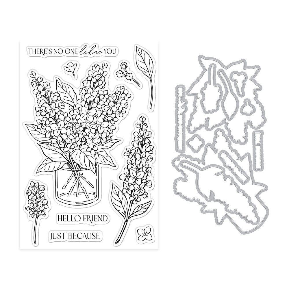 Hero Arts Spring Meadow Stamp & Cut Set No One Lilac You (DC344)