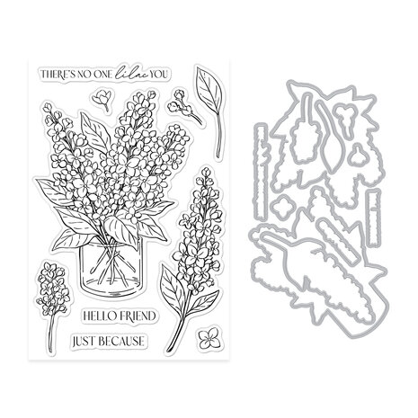 Hero Arts Spring Meadow Stamp & Cut Set No One Lilac You (DC344)