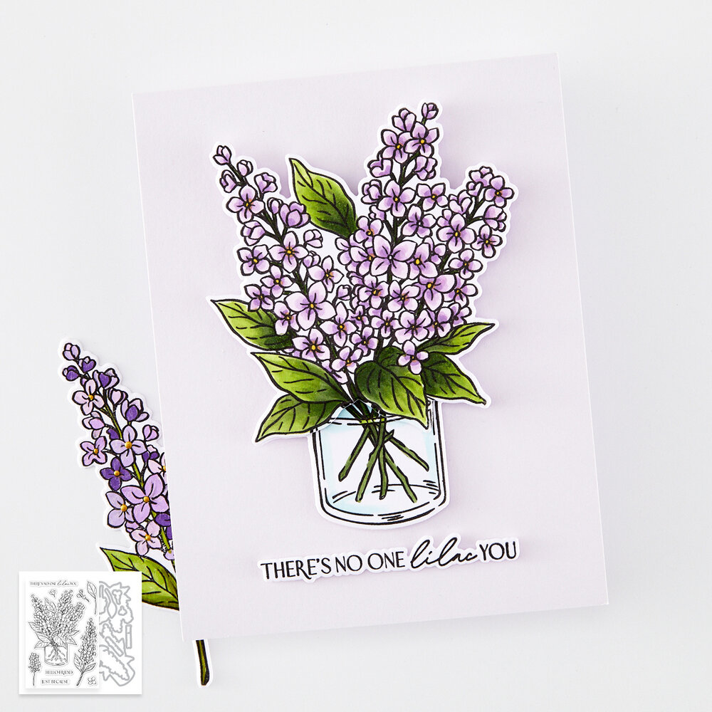 Hero Arts Spring Meadow Stamp & Cut Set No One Lilac You (DC344)