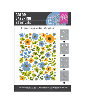 Hero Arts Spring Meadow Stencils Color Layering Meadow Blooms (SA293)
