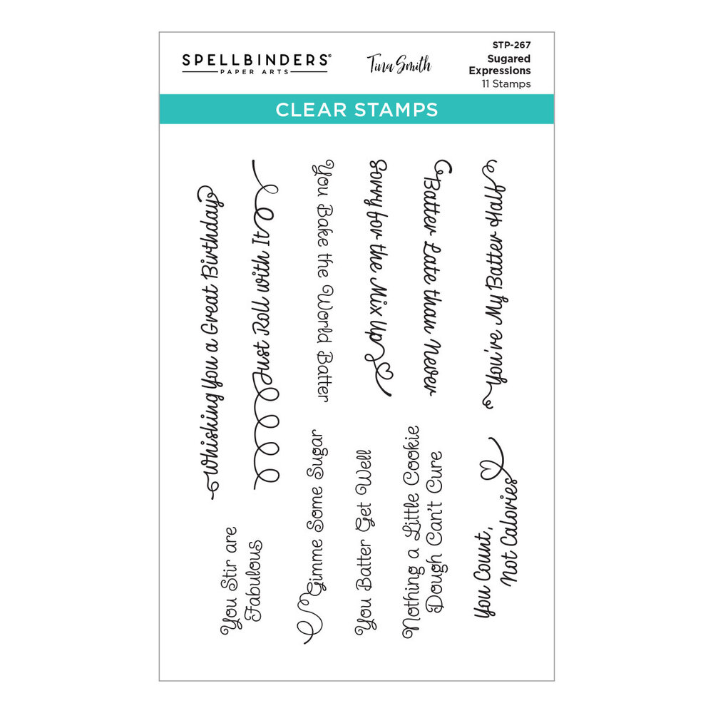 Spellbinders Make It & Bake It Clear Stamp Set Sugared Expressions (STP-267) Spellbinders Make It & Bake It Clear Stamp Set Sugared Expressions (STP-267)