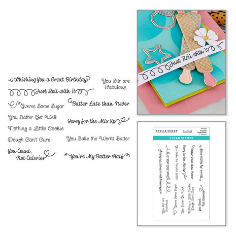 Spellbinders Make It & Bake It Clear Stamp Set Sugared Expressions (STP-267) Spellbinders Make It & Bake It Clear Stamp Set Sugared Expressions (STP-267)