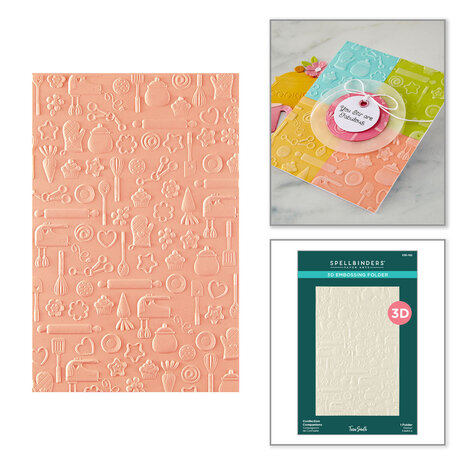 Spellbinders Make It & Bake It 3D Embossing Folder Confection Companions (E3D-162)