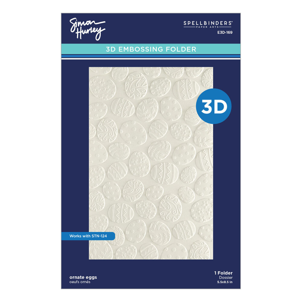 Spellbinders Happy Spring 3D Embossing Folder Ornate Eggs (E3D-169) Spellbinders Happy Spring 3D Embossing Folder Ornate Eggs (E3D-169)