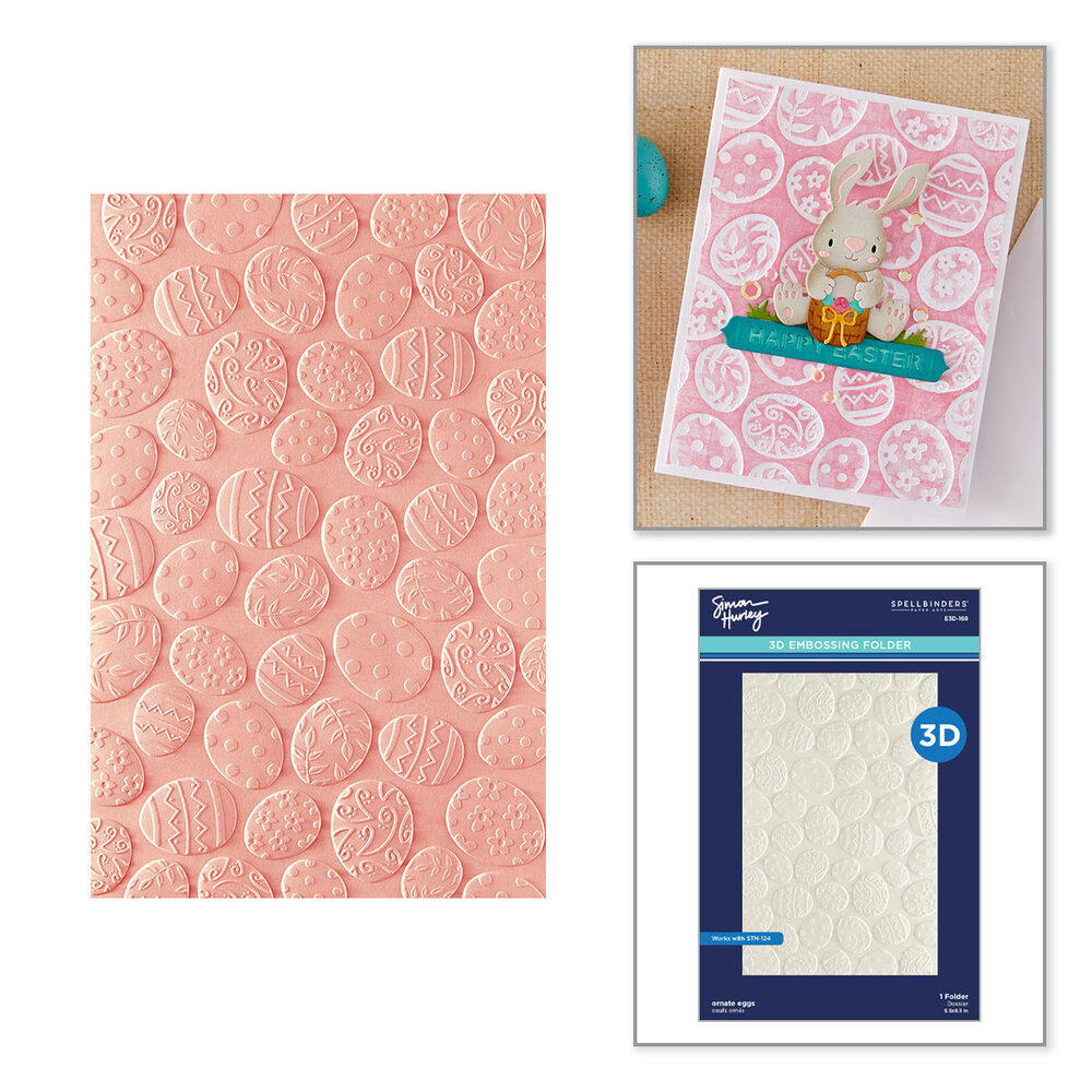 Spellbinders Happy Spring 3D Embossing Folder Ornate Eggs (E3D-169) Spellbinders Happy Spring 3D Embossing Folder Ornate Eggs (E3D-169)