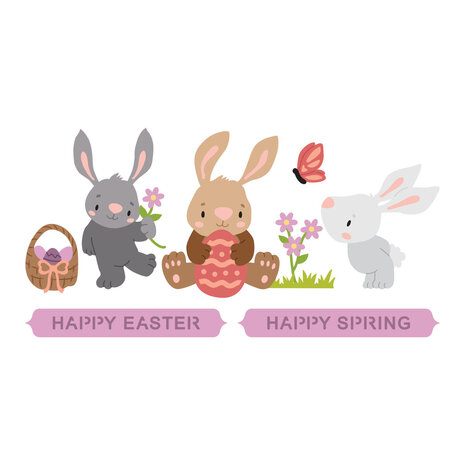 Spellbinders Happy Spring Etched Dies Bunny Buddies (S5-749)