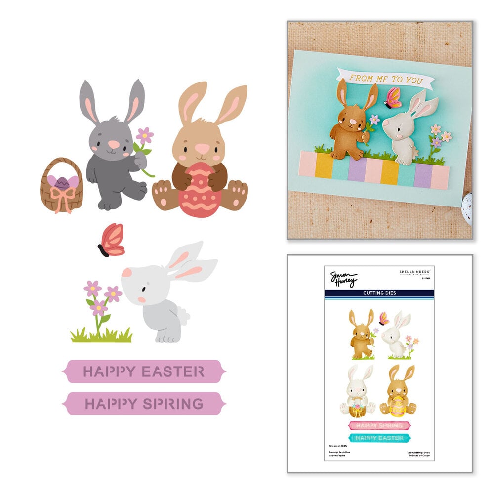 Spellbinders Happy Spring Etched Dies Bunny Buddies (S5-749)