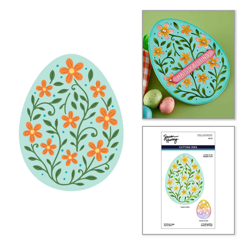 Spellbinders Happy Spring Etched Dies In Bloom Egg (S5-751) Spellbinders Happy Spring Etched Dies In Bloom Egg (S5-751)