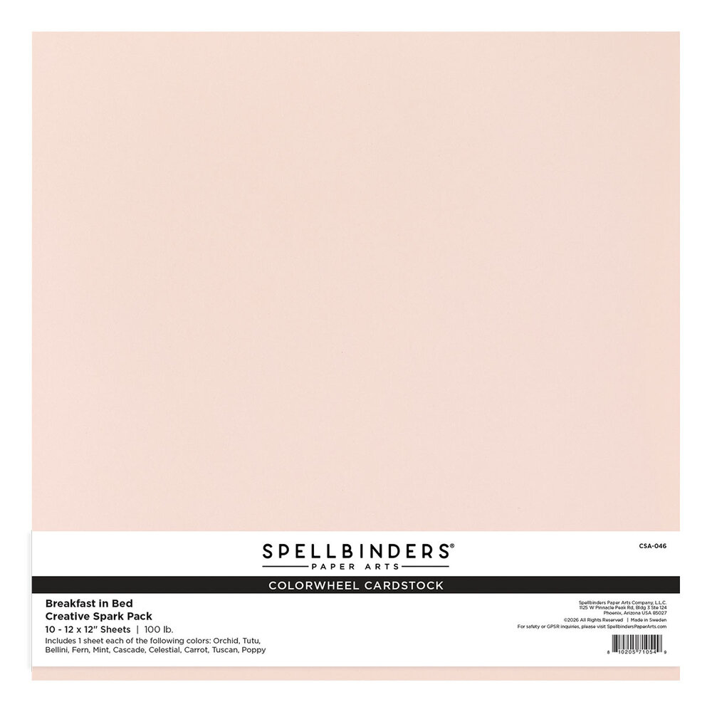 Spellbinders Breakfast in Bed 12x12 Inch ColorWheel Cardstock Creative Spark (10pcs) (CSA-046) Spellbinders Breakfast in Bed 12x12 Inch ColorWheel Cardstock Creative Spark (10pcs) (CSA-046)
